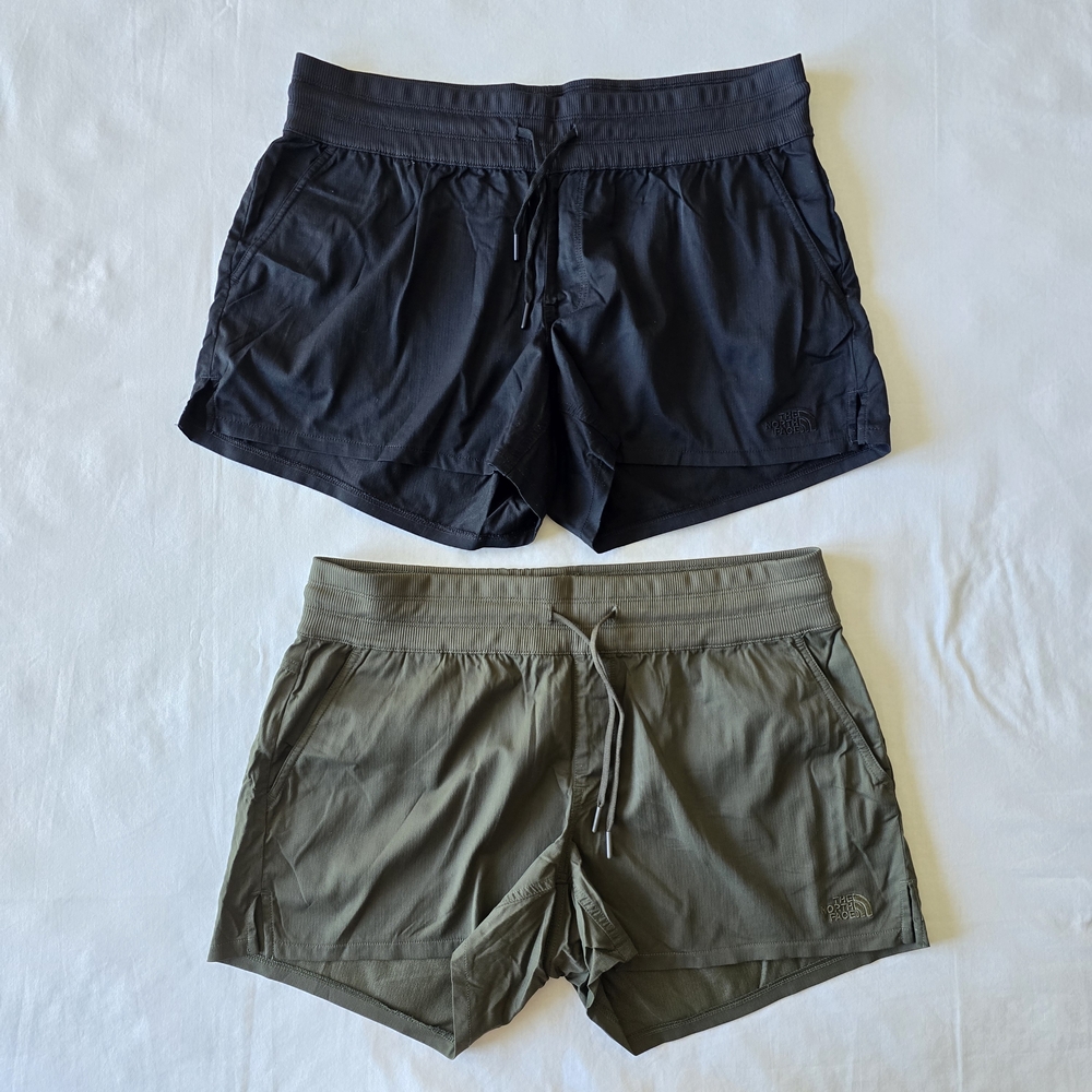 The North Face Women's Athletic Shorts in Black and Olive (Set of 2)